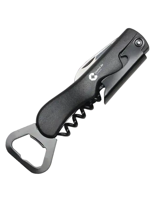 Sleek Black Bottle Opener w/Control Air Enterprises Logo