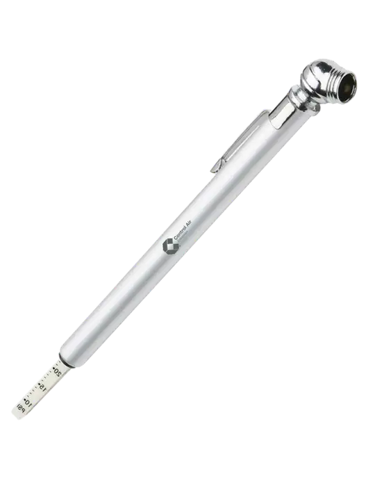 Quick View Silver Tire Gauge w/Control Air Enterprises Logo