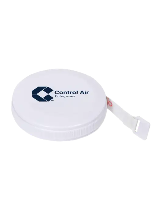 White Round Tape Measure w/Control Air Enterprises Logo