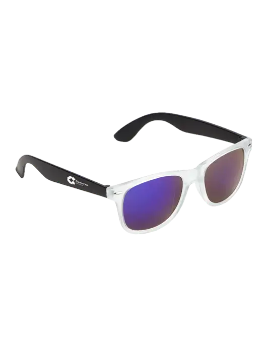 Key West Black Mirrored Sunglasses w/Control Air Enterprises Logo