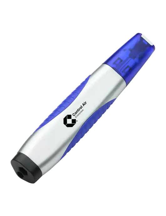 Silver/Blue Level Light Screwdriver Pen w/Control Air Enterprises Logo