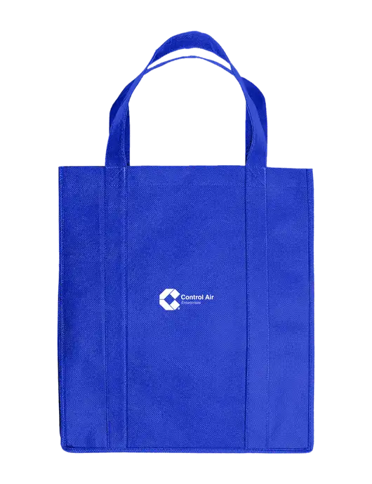 Eco Reusable Jumbo Royal Shopping Bag w/Control Air Enterprises Logo