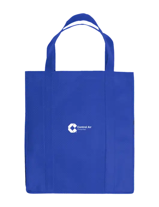 Eco Reusable Jumbo Royal Shopping Bag w/Control Air Enterprises Logo