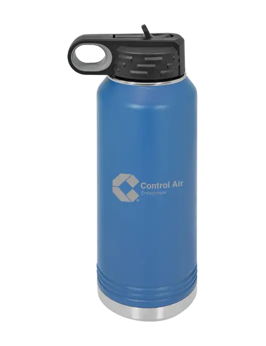 Polar Camel 32 oz Powder Coated Royal Vacuum Insulated Water Bottle w/Control Air Enterprises Logo