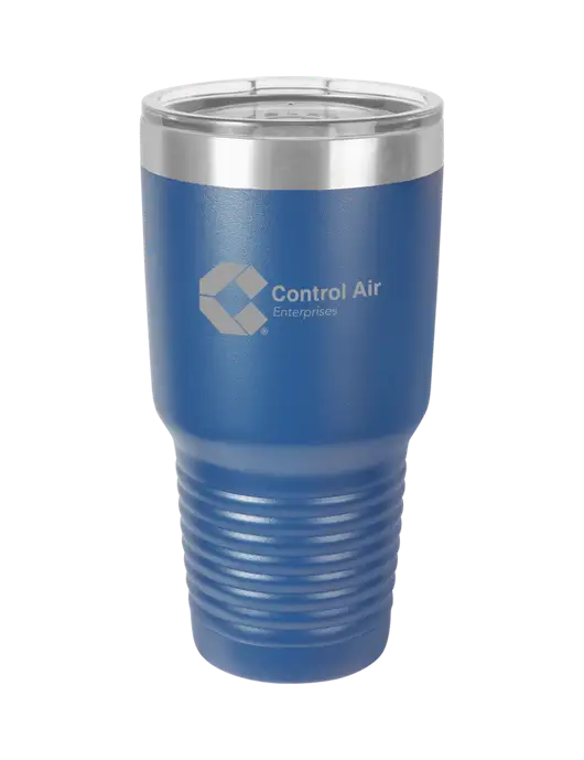 Polar Camel 30 oz Powder Coated Royal Vacuum Insulated Tumbler w/Control Air Enterprises Logo