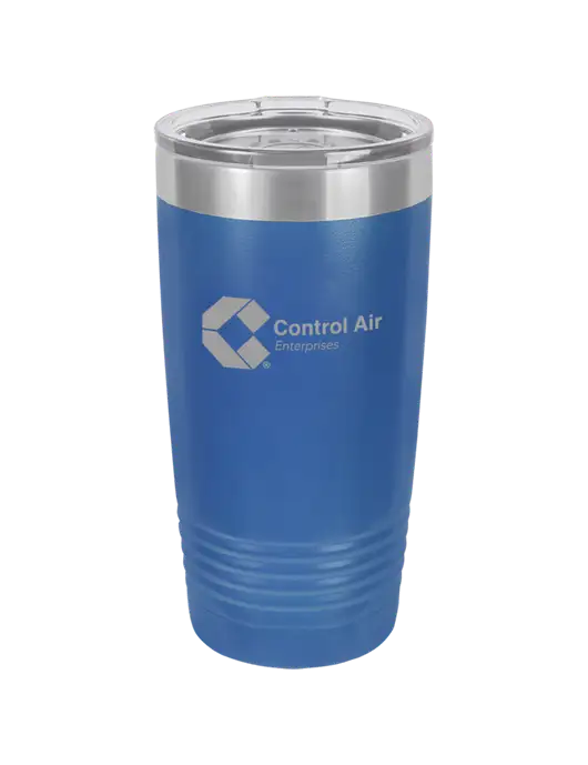 Polar Camel 20 oz Powder Coated Royal Vacuum Insulated Tumbler w/Control Air Enterprises Logo