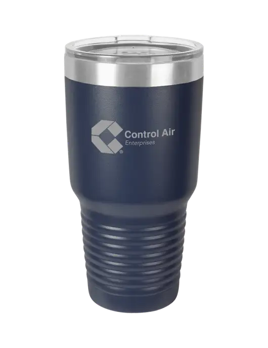 Polar Camel 30 oz Powder Coated Navy Vacuum Insulated Tumbler w/Control Air Enterprises Logo