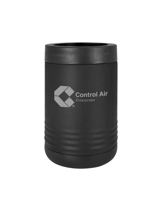 Polar Camel 12 oz Powder Coated Black Vacuum Insulated Beverage Holder w/Control Air Enterprises Logo