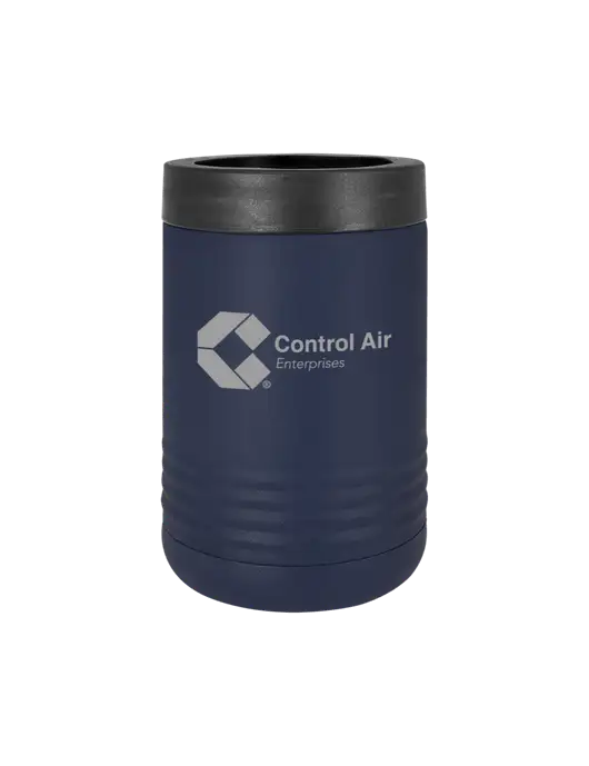 Polar Camel 12 oz Powder Coated Navy Vacuum Insulated Beverage Holder w/Control Air Enterprises Logo
