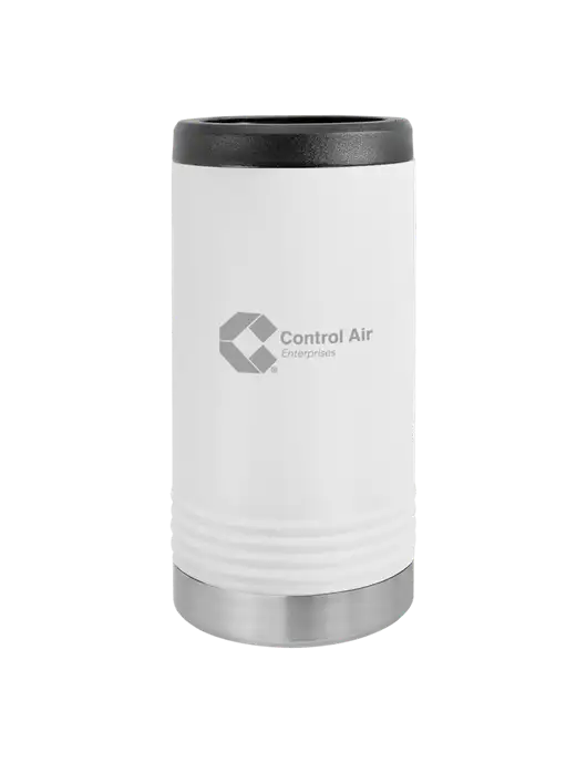 Polar Camel Powder Coated White Vacuum Insulated Slim Beverage Holder w/Control Air Enterprises Logo