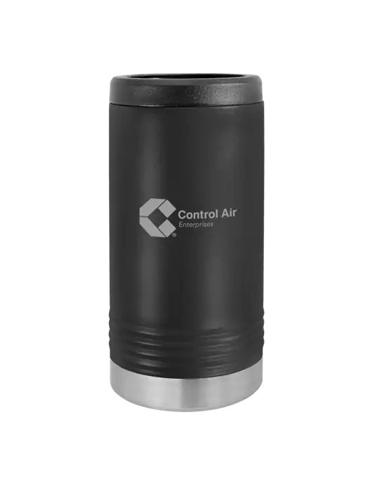 Polar Camel Powder Coated Black Vacuum Insulated Slim Beverage Holder w/Control Air Enterprises Logo