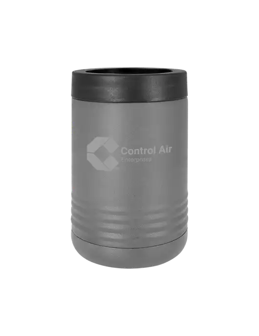 Polar Camel 12 oz Powder Coated Grey Vacuum Insulated Beverage Holder w/Control Air Enterprises Logo