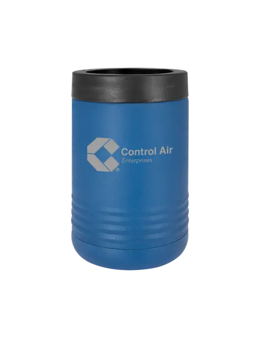 Polar Camel 12 oz Powder Coated Royal Blue Vacuum Insulated Beverage Holder w/Control Air Enterprises Logo