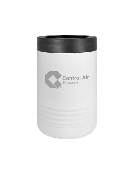 Polar Camel 12 oz Powder Coated White Vacuum Insulated Beverage Holder w/Control Air Enterprises Logo