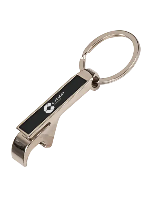 Black Bottle Opener Keychain w/Control Air Enterprises Logo