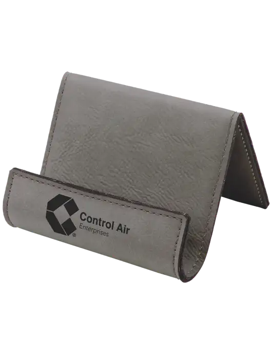 Grey Leatherette Card & Phone Holder w/Control Air Enterprises Logo