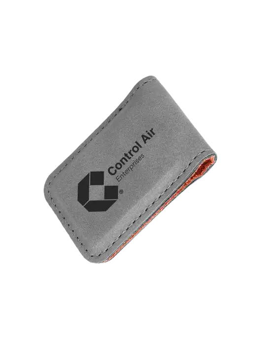 Gray Leatherette Money Clip w/Control Air Enterprises Logo