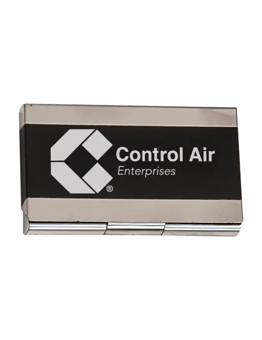 Black 3.75 x 2.5 Business Card Holder w/Control Air Enterprises Logo
