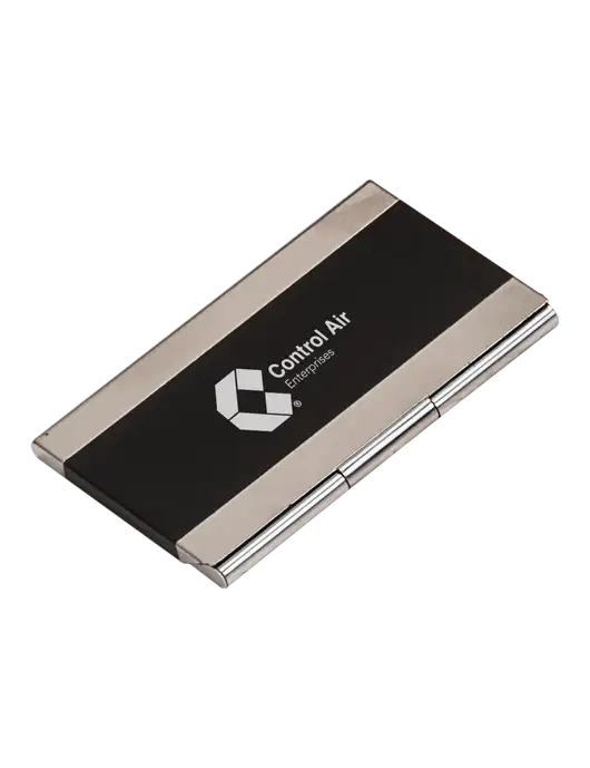 Black 3.75 x 2.5 Business Card Holder w/Control Air Enterprises Logo