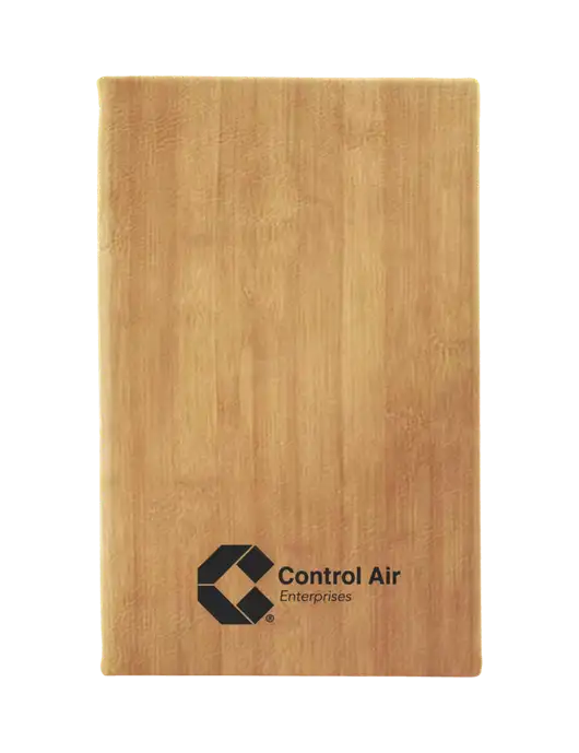 Bamboo Leatherette 5.25 x 8.25 Journal w/Control Air Enterprises Logo