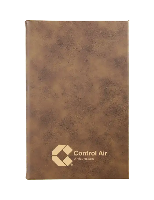 Rustic Leatherette 5.25 x 8.25 Journal w/Control Air Enterprises Logo