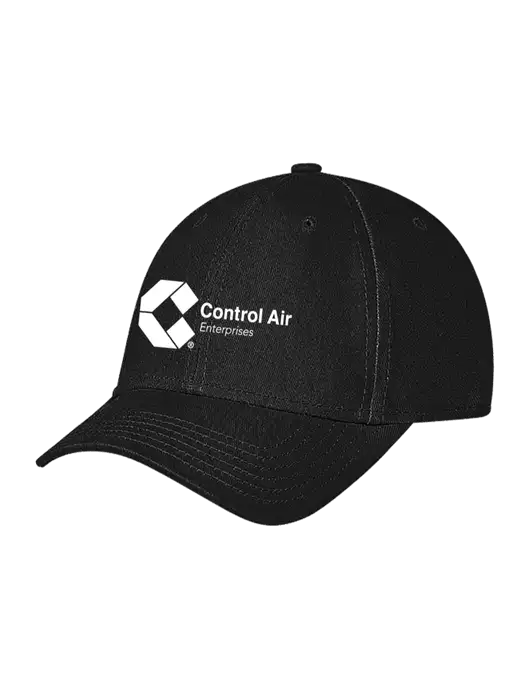 Black Structured Soft Snap Closure Hook & Loop Cap w/Control Air Enterprises Logo