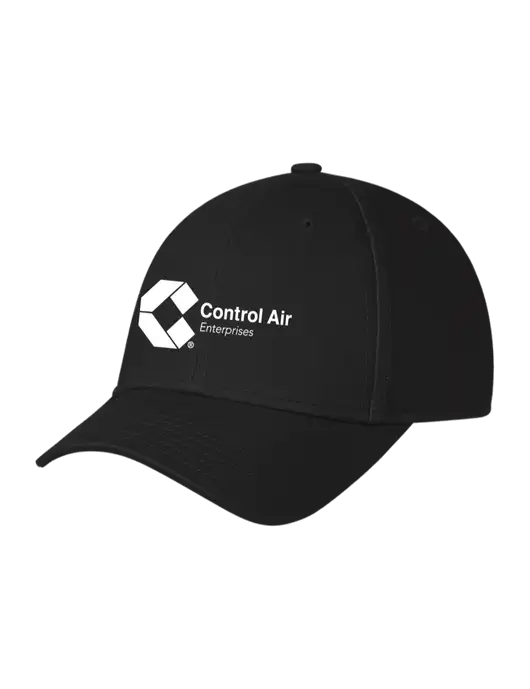 Black Structured Cap Hook & Loop w/Control Air Enterprises Logo