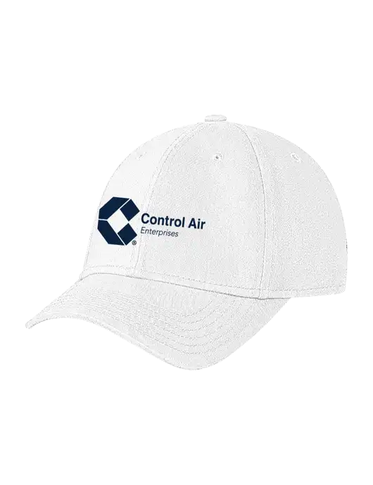 White Structured Soft Snap Closure Hook & Loop Cap w/Control Air Enterprises Logo