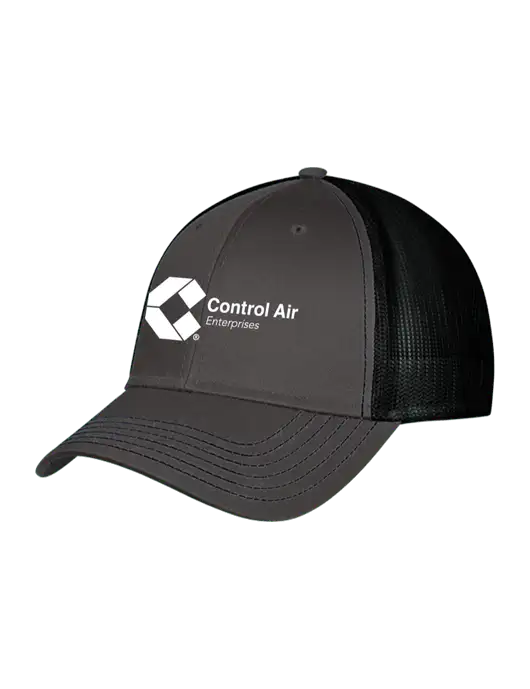 Charcoal & Black Mesh Trucker Cap Snap Back w/Control Air Enterprises Logo