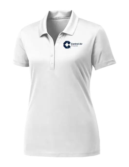 Womens White PosiCharge Competitor Polo w/Control Air Enterprises Logo