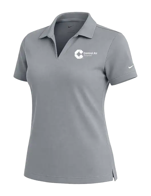 NIKE Medium Grey Womens Dri-Fit Micro Pique Polo w/Control Air Enterprises Logo