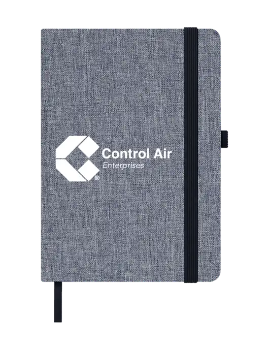 Twill Grey Heathered 5 x 7 Journal w/Control Air Enterprises Logo