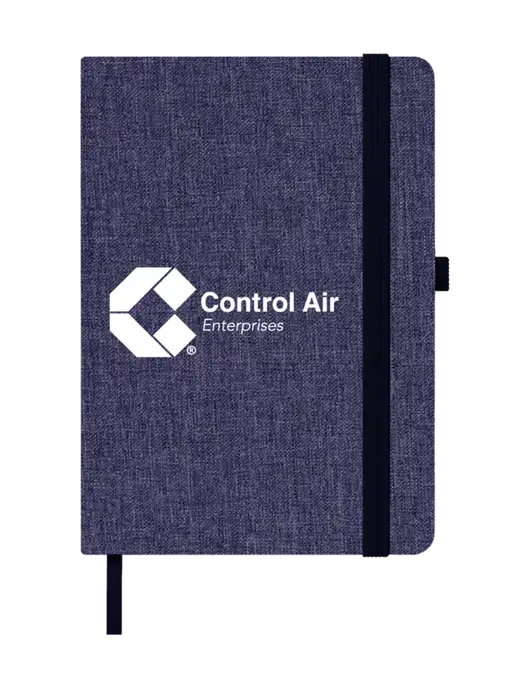Twill Navy Heathered 5 x 7 Journal w/Control Air Enterprises Logo