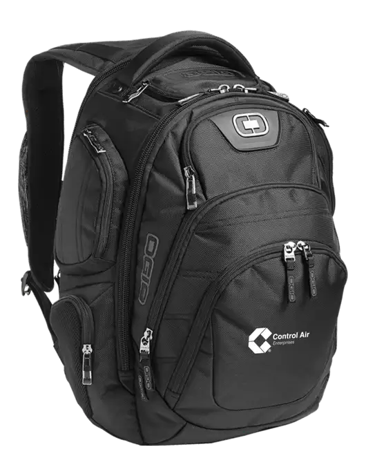 OGIO Black Stratagem Laptop Backpack w/Control Air Enterprises Logo