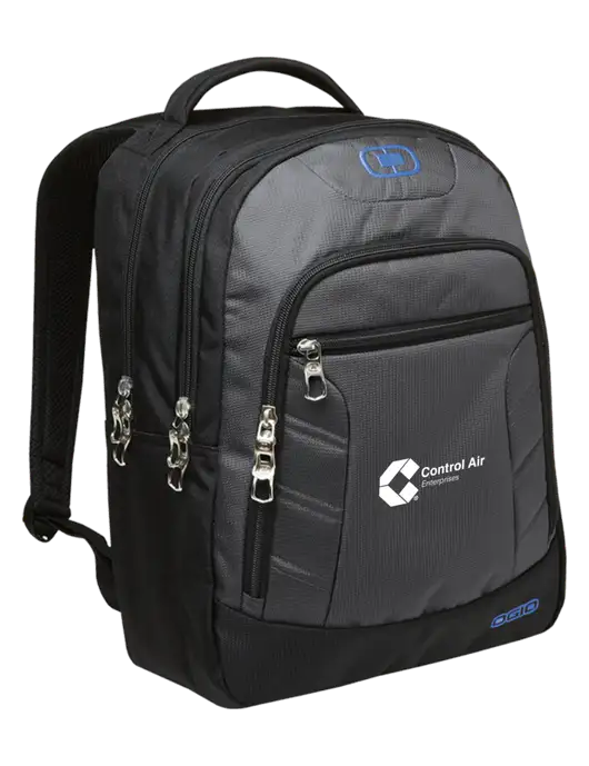OGIO Dark Grey/Royal Blue Colton Laptop Backpack  w/Control Air Enterprises Logo