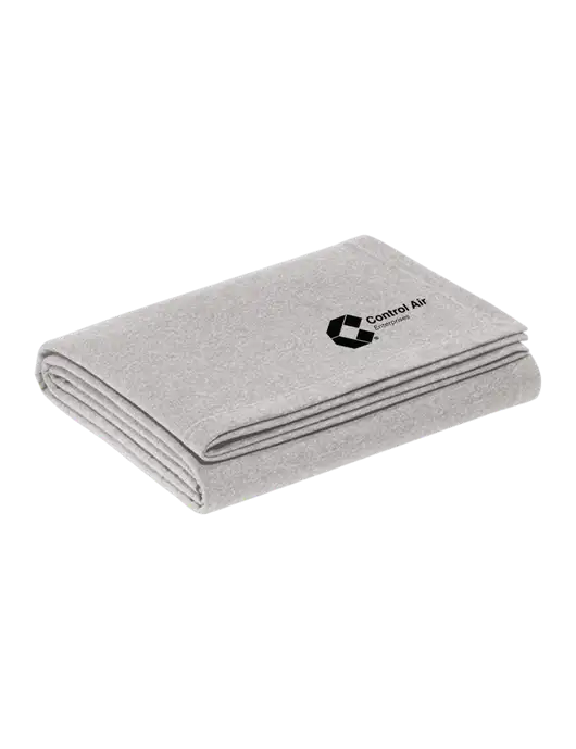 Recycled Light Heather Grey Blanket w/Control Air Enterprises Logo
