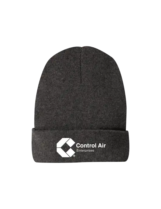 Recycled Charcoal Heather Beanie w/Control Air Enterprises Logo