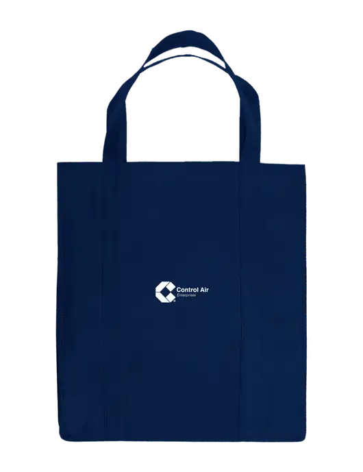 Eco Reusable Jumbo Navy Blue Shopping Bag w/Control Air Enterprises Logo
