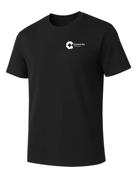 Allmade Deep Black Organic Cotton Tee w/Control Air Enterprises Logo
