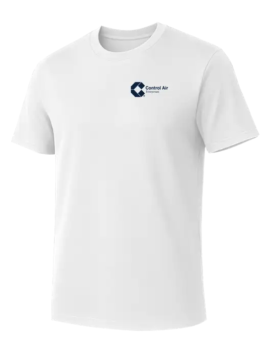 Allmade Bright White Organic Cotton Tee w/Control Air Enterprises Logo