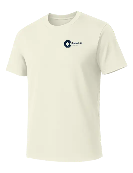 Allmade White Sand Organic Cotton Tee w/Control Air Enterprises Logo