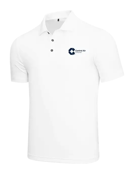 Adidas White  Performance Polo w/Control Air Enterprises Logo