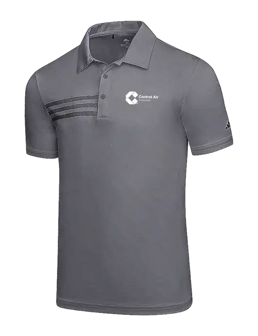 Adidas Medium Grey 3 Stripes Chest Polo w/Control Air Enterprises Logo