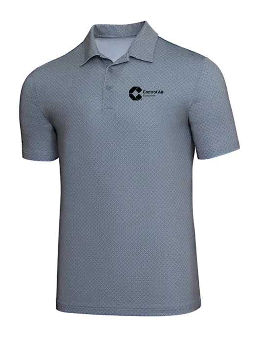 Adidas Light Grey Three Diamond Dot Print Polo w/Control Air Enterprises Logo