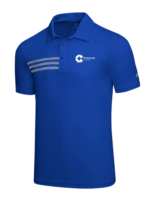 Adidas Royal 3 Stripes Chest Polo w/Control Air Enterprises Logo