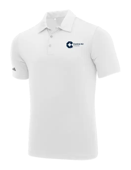Adidas White Ultimate Solid Polo w/Control Air Enterprises Logo
