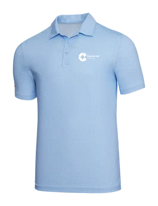 Adidas Light Blue Diamond Dot Print Polo w/Control Air Enterprises Logo