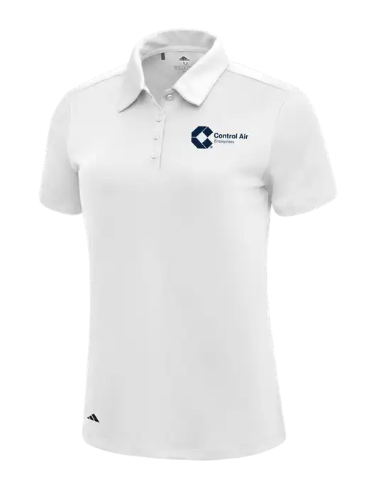 Adidas White Womens Ultimate Solid Polo w/Control Air Enterprises Logo