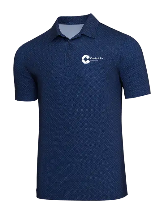 Adidas Navy Blue Diamond Dot Print Polo w/Control Air Enterprises Logo