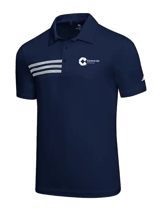 Adidas Navy 3 Stripes Chest Polo w/Control Air Enterprises Logo
